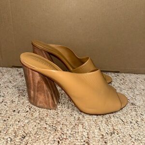 MERCEDES CASTILLO Tan Leather Heels